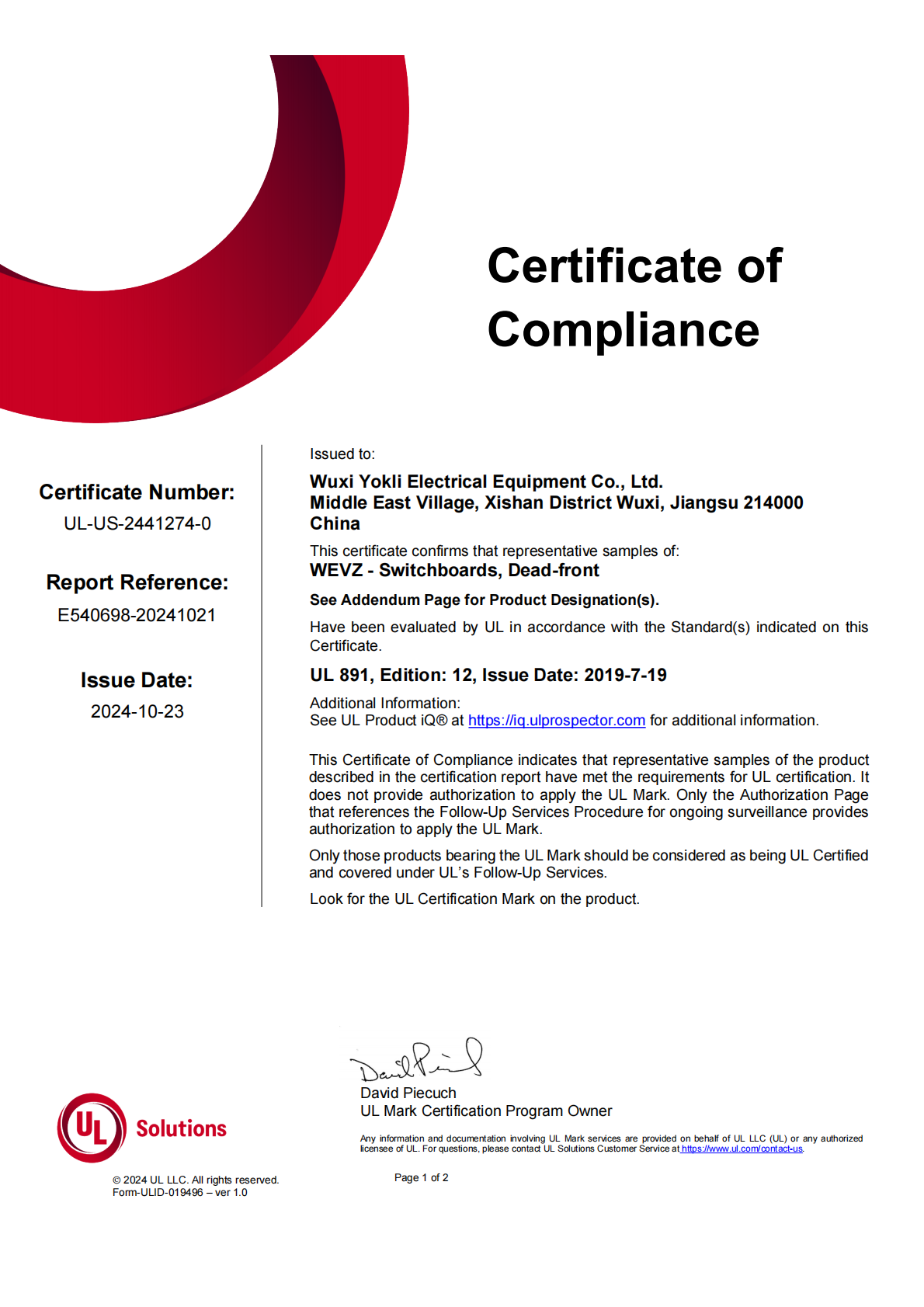 Certificate